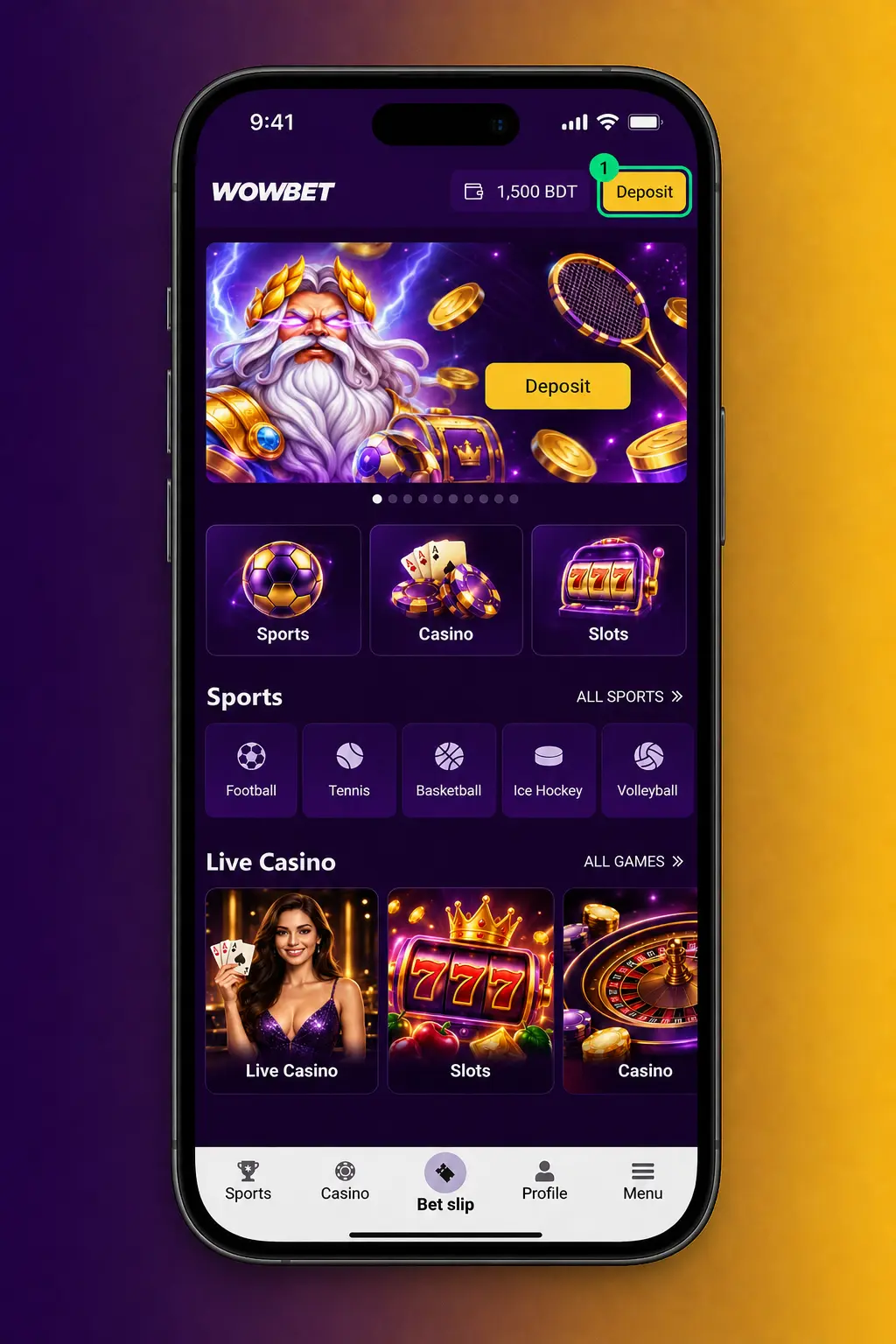 Step-by-step guide showing how Wowbet users in Bangladesh deposit funds via bKash, Nagad, bank card, or crypto wallet.