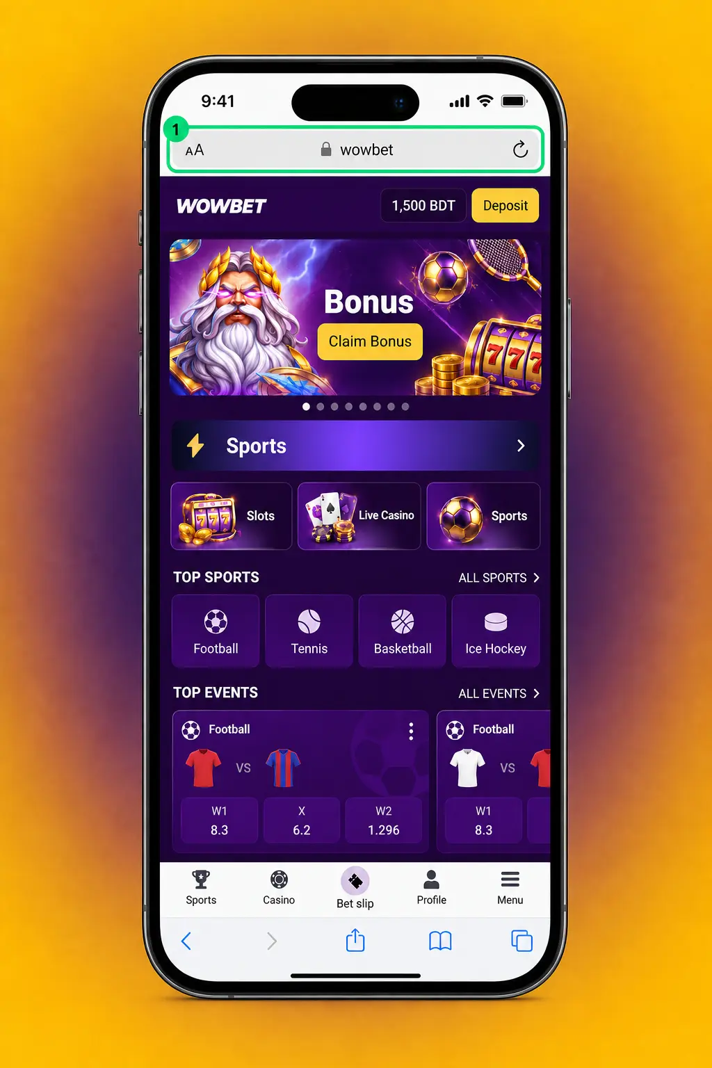 Step-by-step guide showing how to download and install the Wowbet iOS app on iPhone or iPad in 5 easy steps