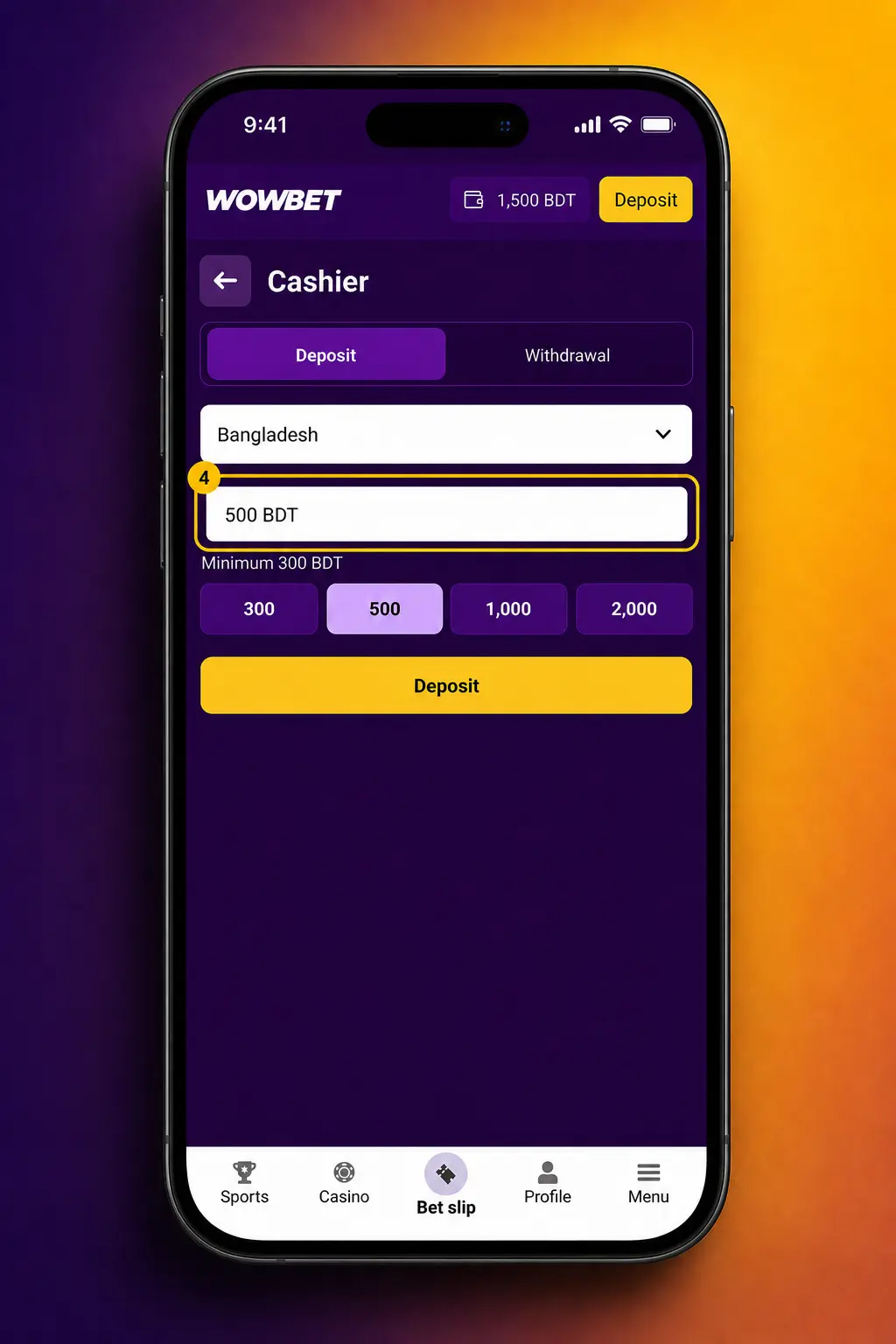 Step-by-step guide to depositing, choosing, and spinning slots on Wowbet after logging into your account.