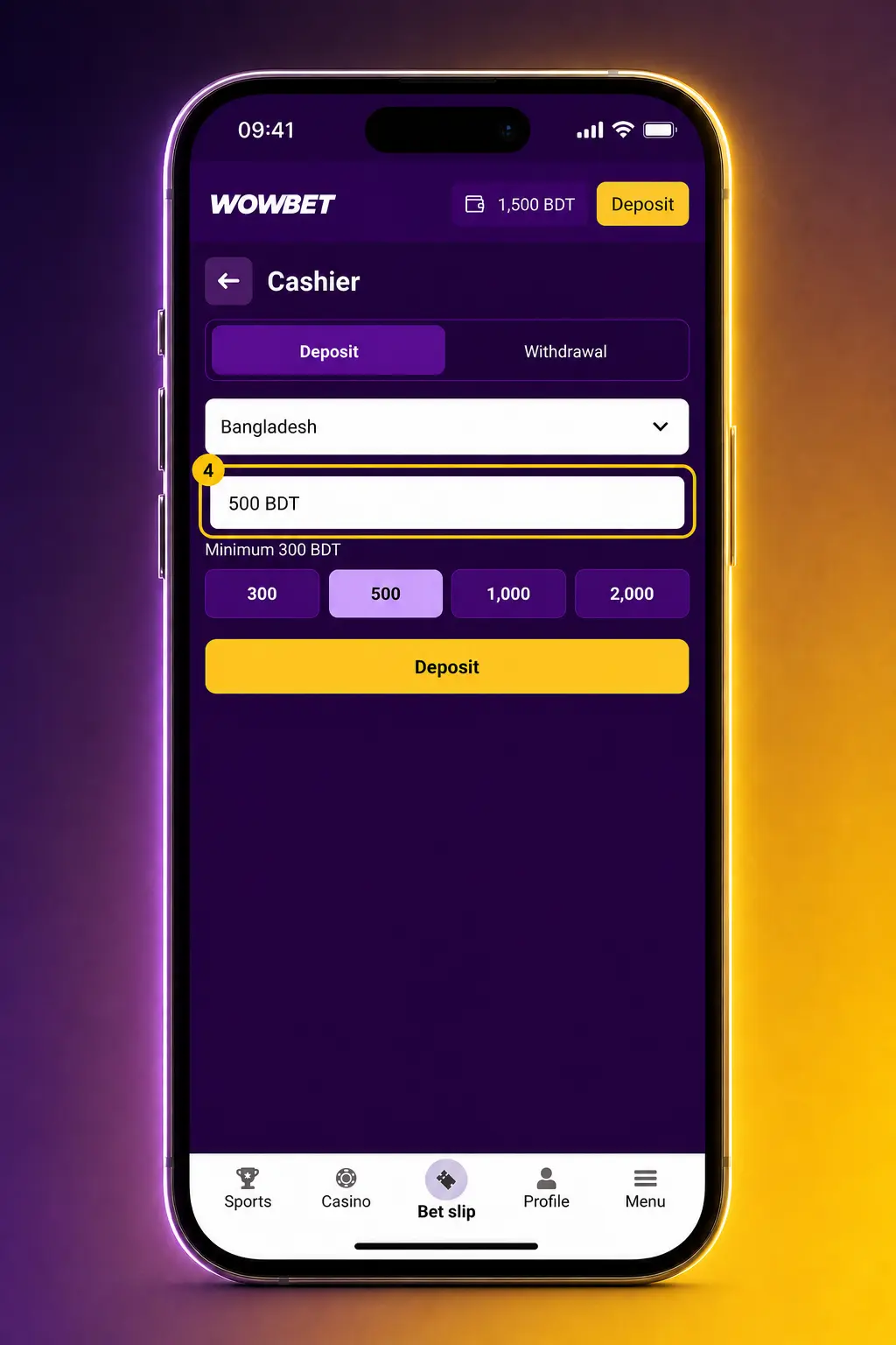 Step-by-step guide showing how to log in, deposit funds, and launch casino games on Wowbet.