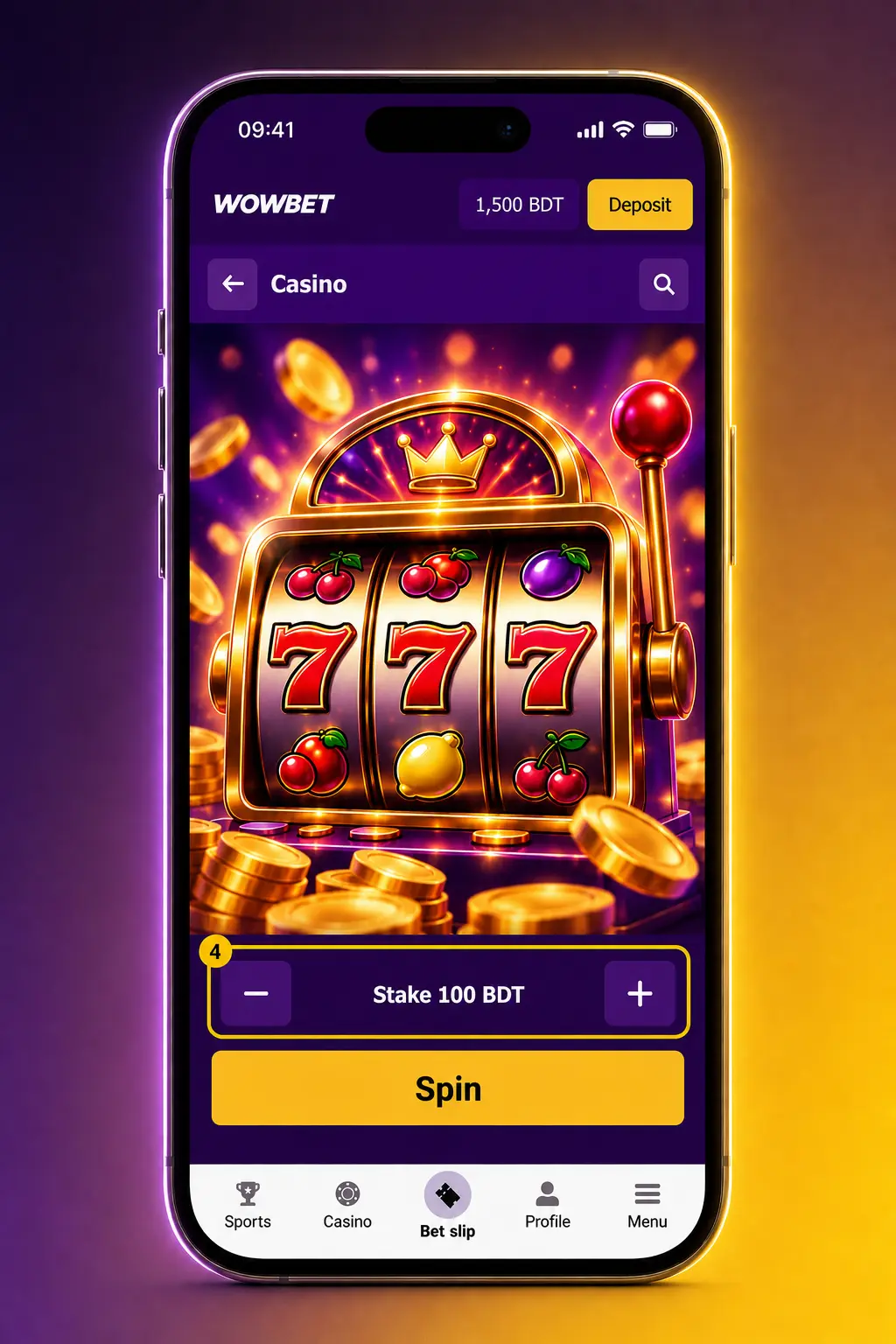 Step-by-step guide showing how to log in, deposit funds, and play casino games at Wowbet.