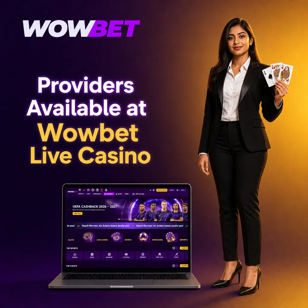 Live casino providers at Wowbet: Evolution, Pragmatic Play Live, and Ezugi studios with certified dealers and GCU-verified gameplay.