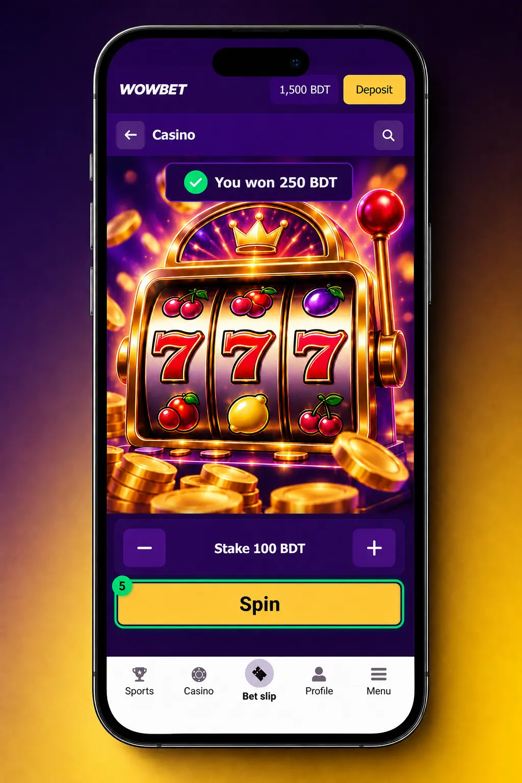 Step-by-step guide showing how to log in, browse games, and start playing at Wowbet Casino