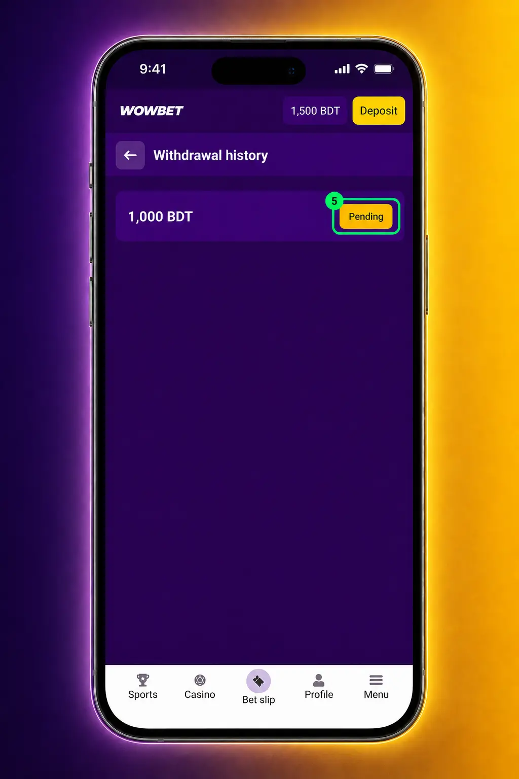 Step-by-step guide showing how to withdraw money from Wowbet via bKash, Nagad, card, or crypto wallet.