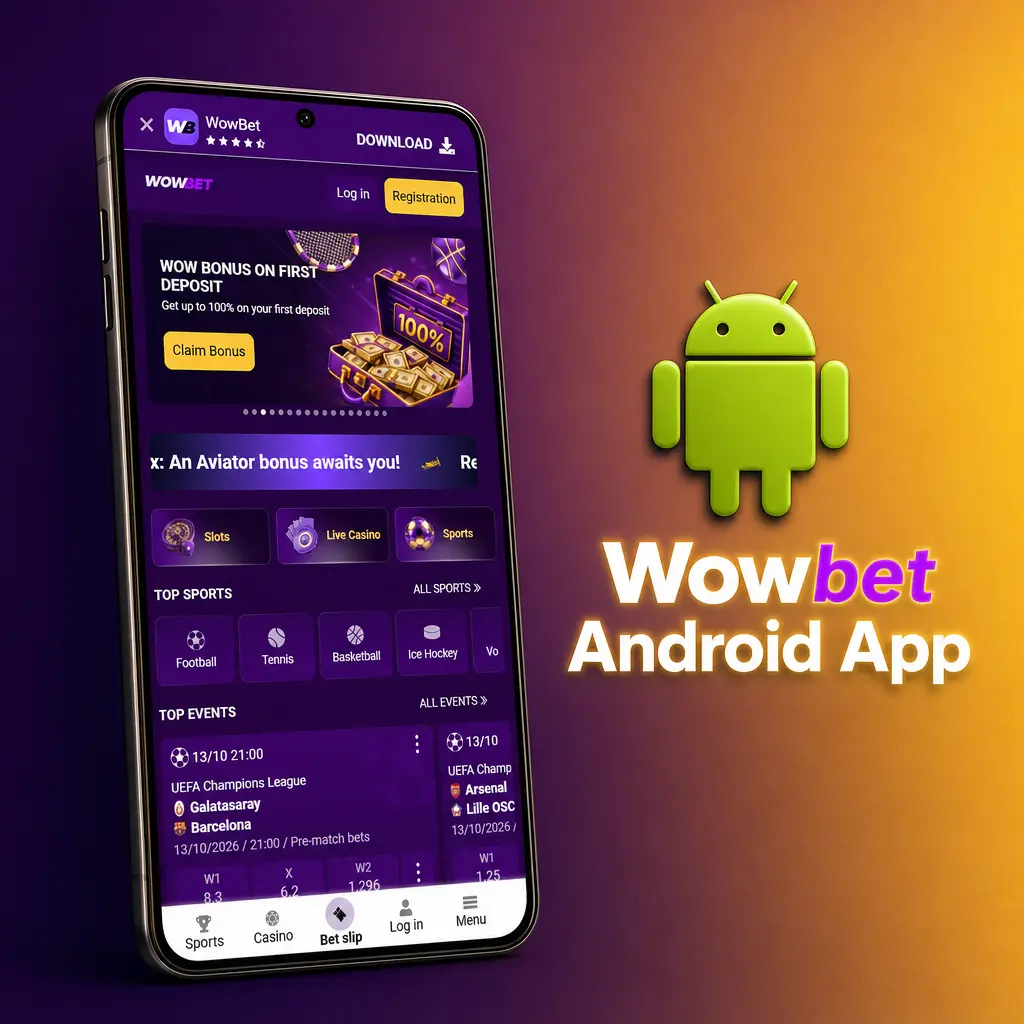 Wowbet Android app icon for free download to bet and play casino games on mobile in Bangladesh