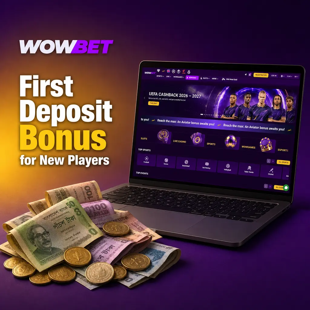 Wowbet first deposit bonus: 150% match up to 206,850 BDT plus 150 free spins on Gates of Olympus and Sweet Bonanza