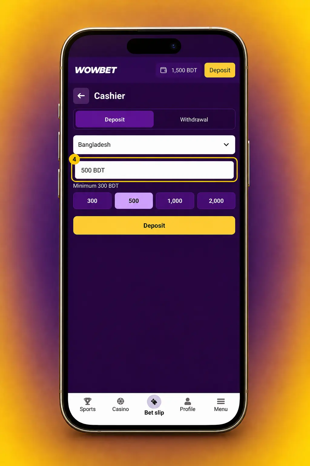 Step-by-step guide to claiming a Wowbet bonus in Bangladesh using promo code WOW2026 after deposit