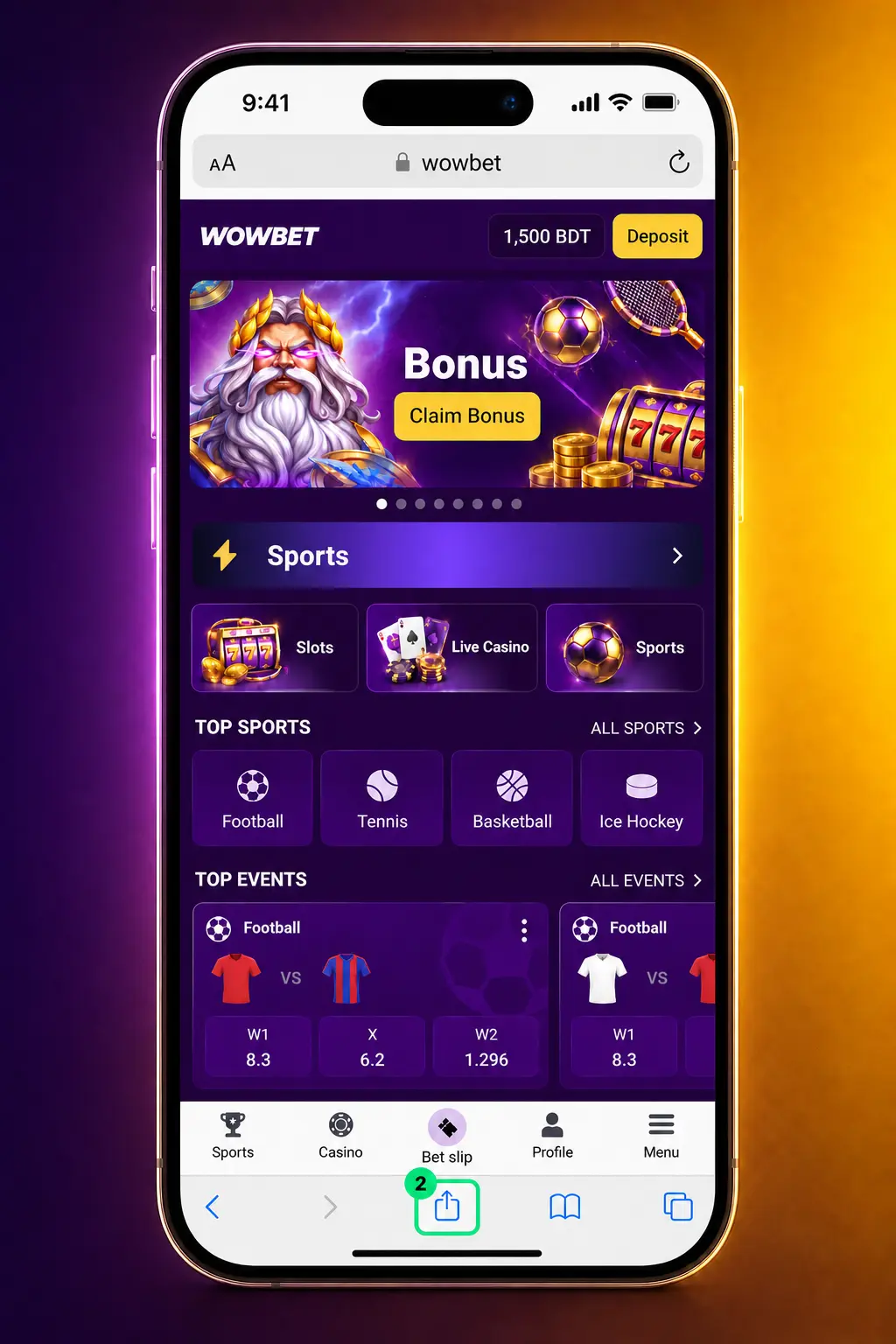 Step-by-step guide to install Aviator on iOS via Wowbet's Progressive Web App using Safari's Add to Home Screen feature.