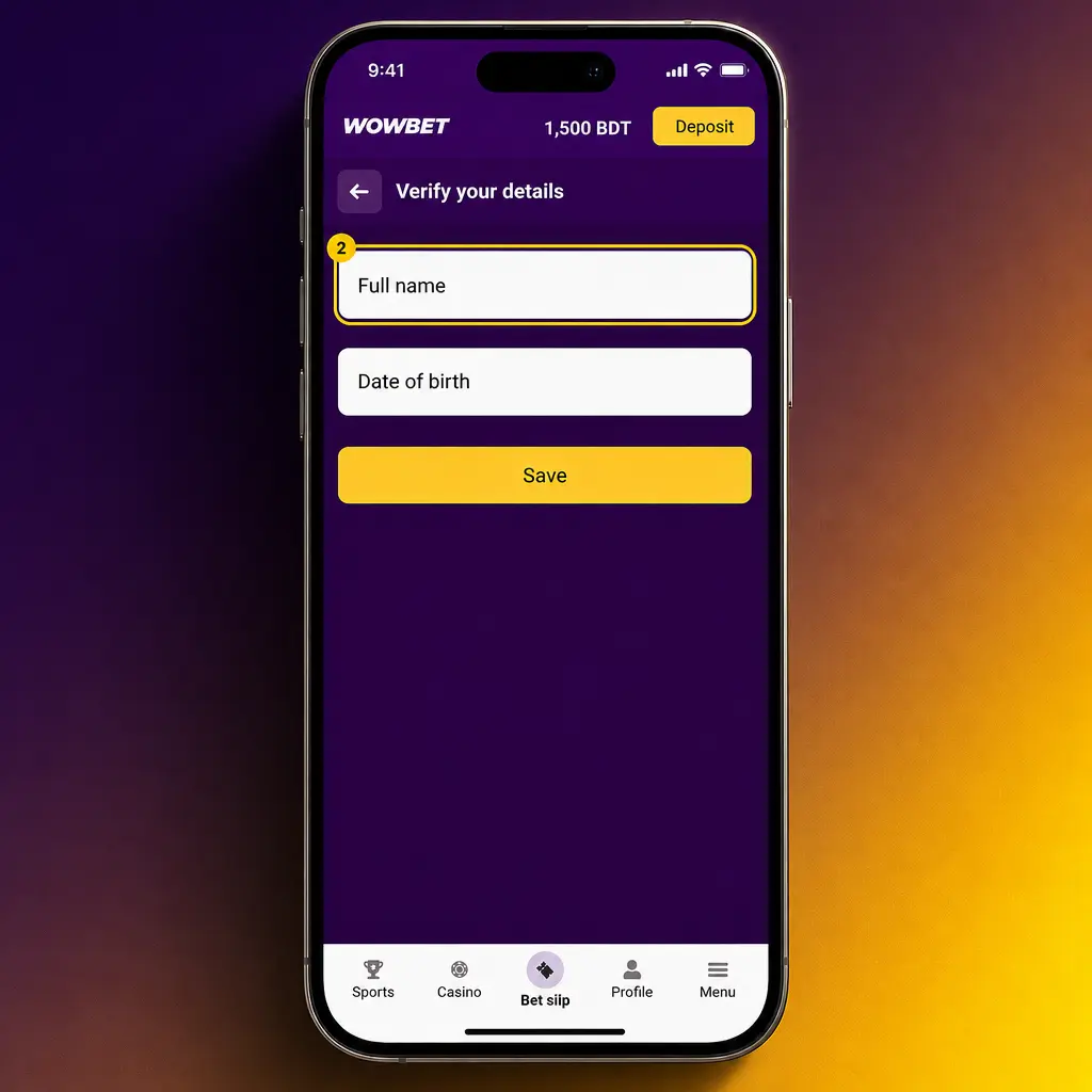Steps to claim the Wowbet welcome bonus: register, deposit via bKash/Nagad/Rocket, toggle bonus, and wager 35x.