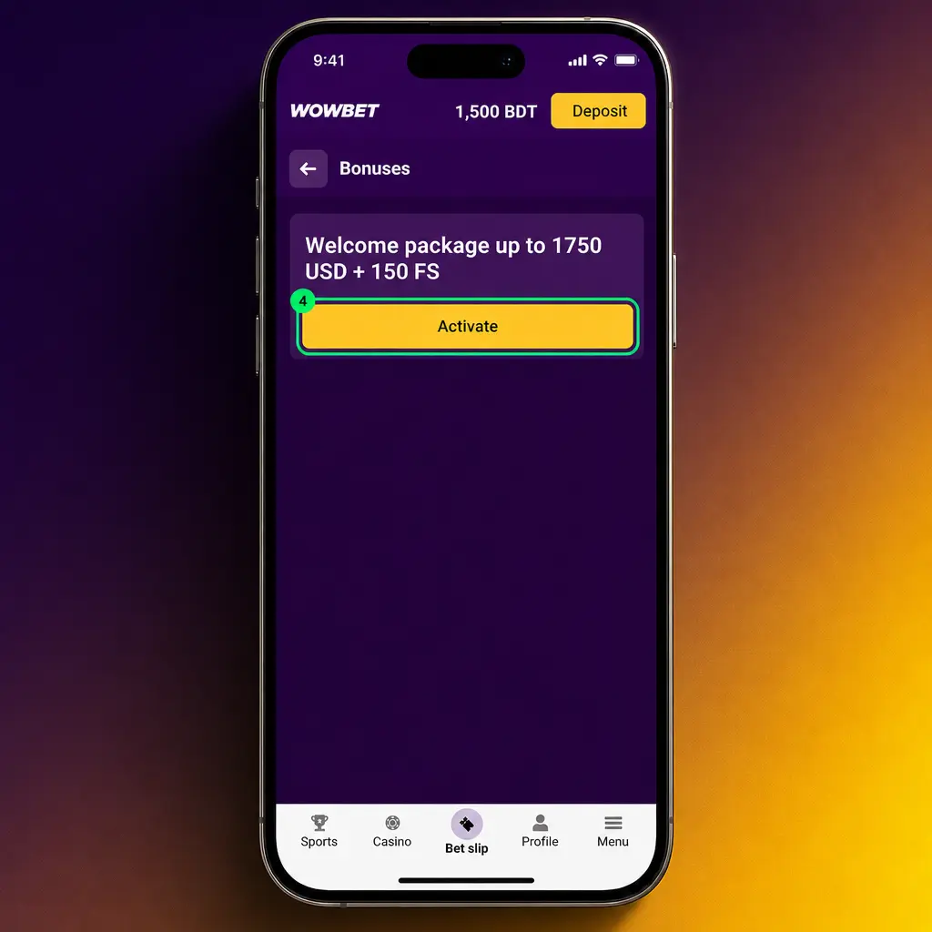 Step-by-step guide to claiming the Wowbet welcome bonus: register, deposit, toggle bonus, and meet wagering requirements.