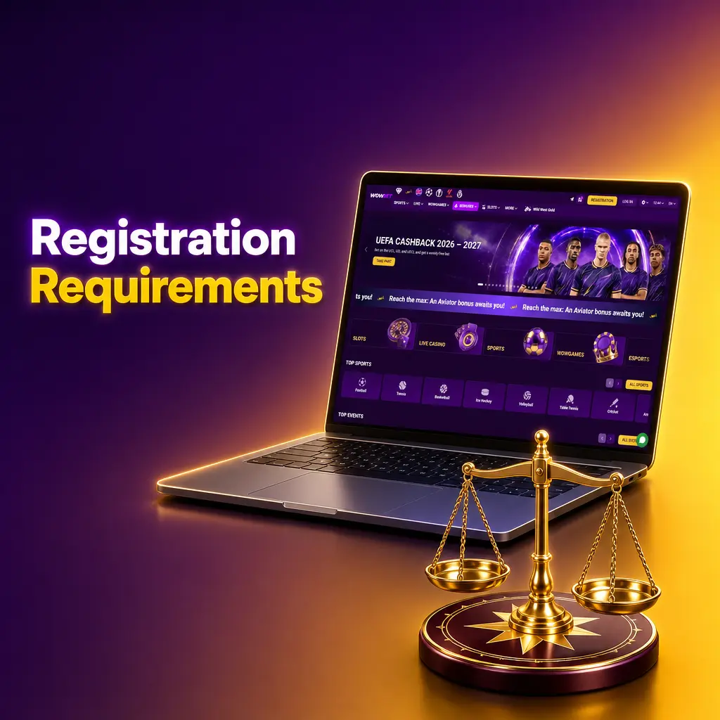 Wowbet registration requirements checklist showing age, ID, account, and location rules for Bangladesh players