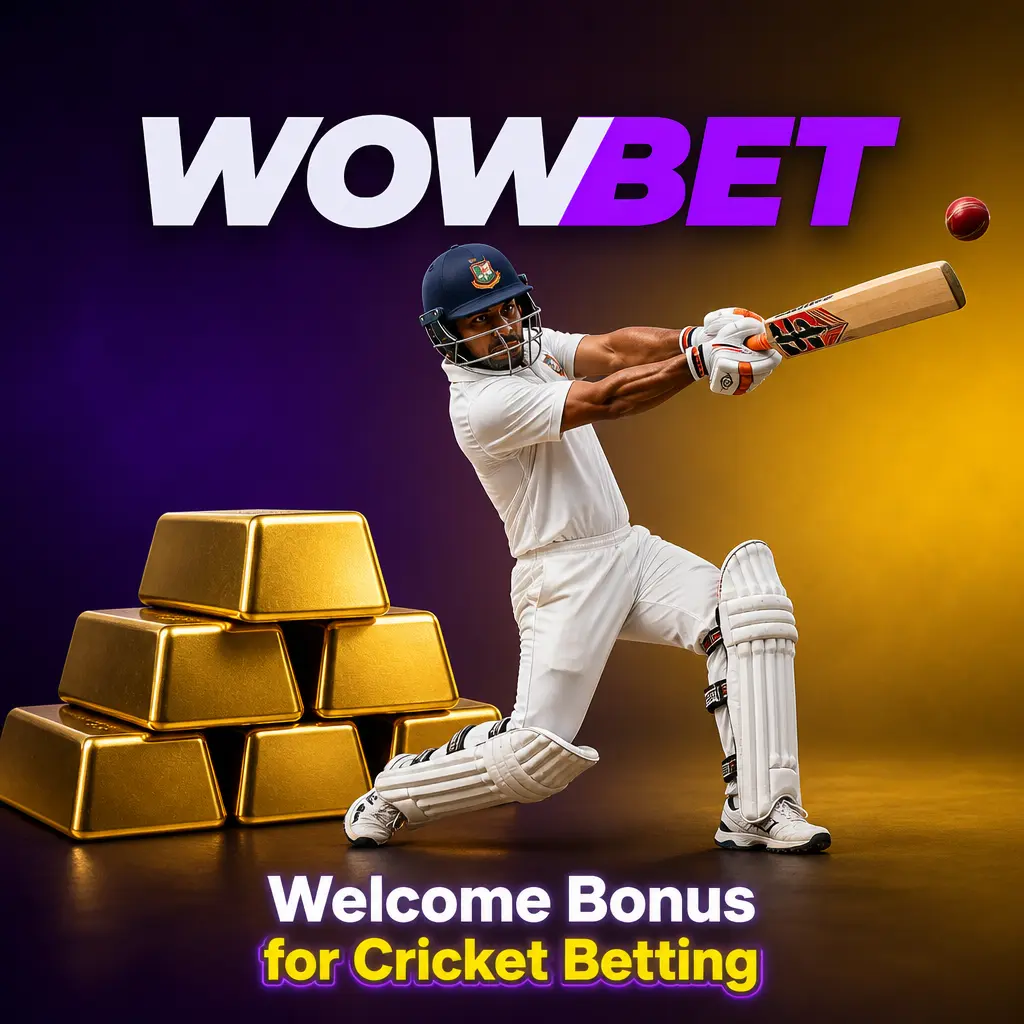 Wowbet cricket betting welcome bonus up to 206,850 BDT plus 150 free spins with code CRICKET150 for new players