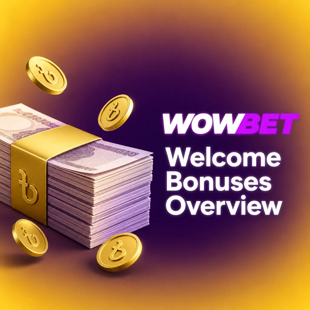 Wowbet welcome bonuses table showing tiered casino deposit matches and sportsbook bonus with wagering requirements and minimum deposits